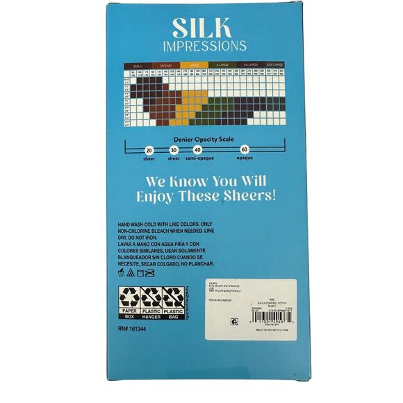 Silk Impressions Sheer All Day Control Top High Waisted Tights 4 Pairs XXL Black - Picture 7 of 11